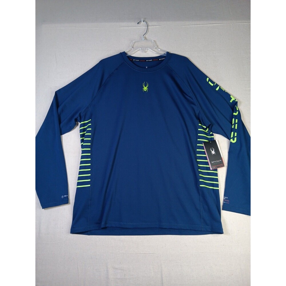 NWT Spider Swim Long Sleeve Rash Guard XL Blue 30+ UPF Quick Dry Beach Surf
